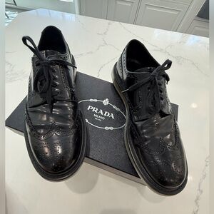 Prada Levitate Brogues Wing tip black air soled Spalato sneakers shoes size 9